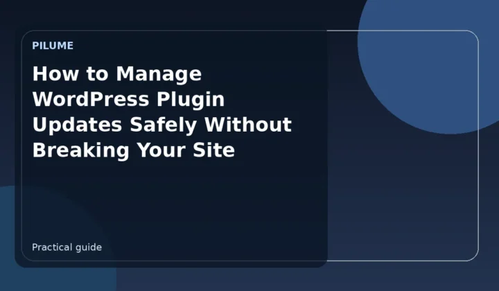 WordPress dashboard showing plugin updates available on a computer monitor