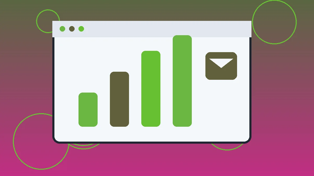 Dual computer monitors displaying digital analytics charts and web data