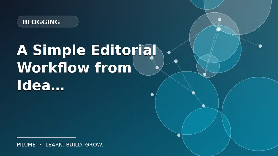 A Simple Editorial Workflow from Idea to Publish
