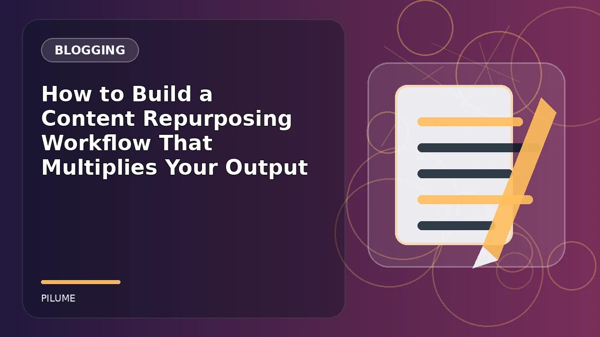 Topic-specific blogging illustration for How to Build a Content Repurposing Workflow That Multiplies Your Output