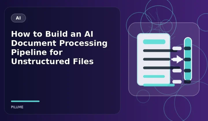 AI document extraction illustration with an invoice feeding structured data fields