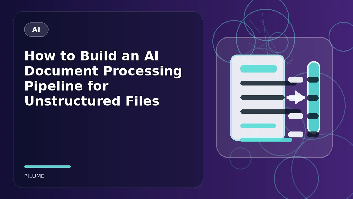 AI document extraction illustration with an invoice feeding structured data fields