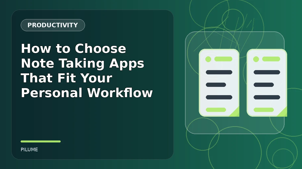 Topic-specific productivity illustration for How to Choose Note Taking Apps That Fit Your Personal Workflow