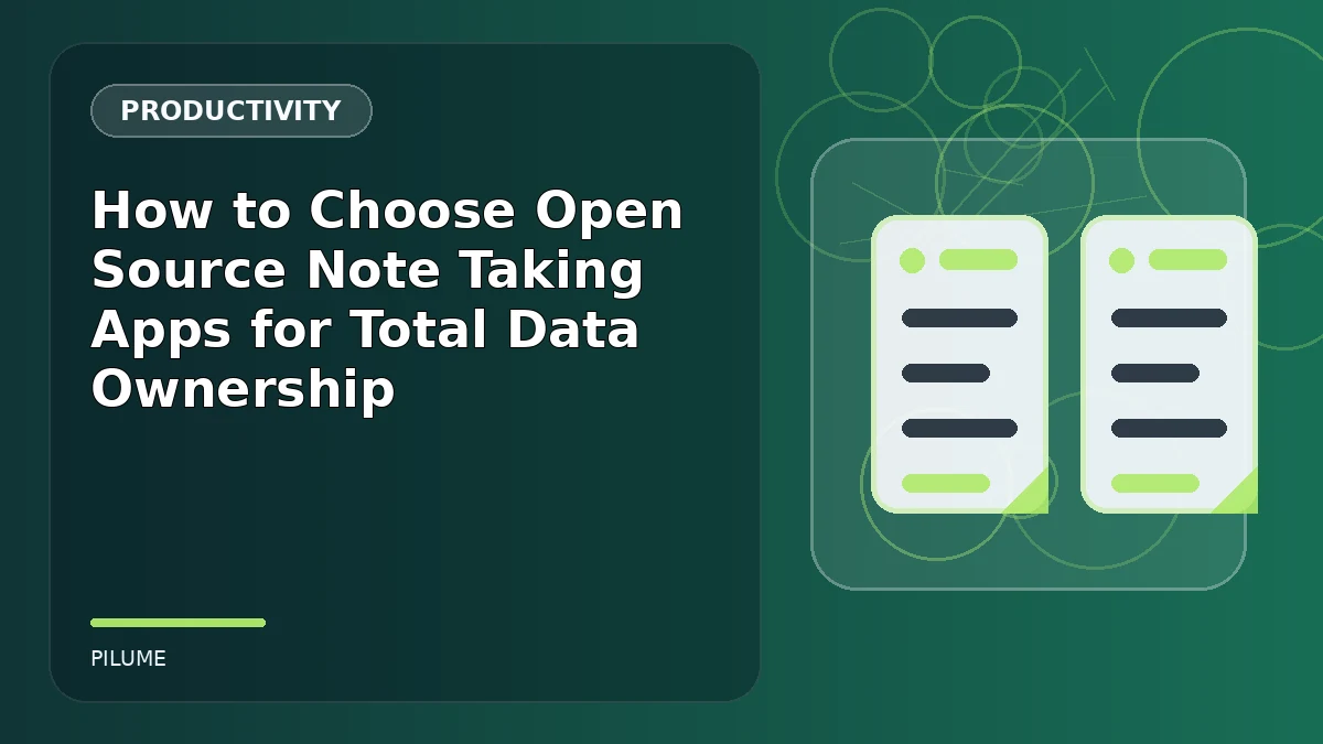Topic-specific productivity illustration for How to Choose Open Source Note Taking Apps for Total Data Ownership
