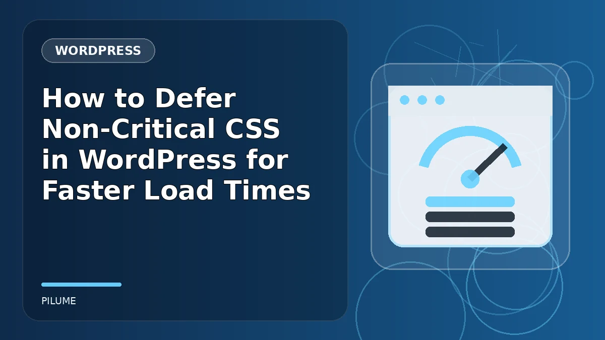 Topic-specific wordpress illustration for How to Defer Non-Critical CSS in WordPress for Faster Load Times