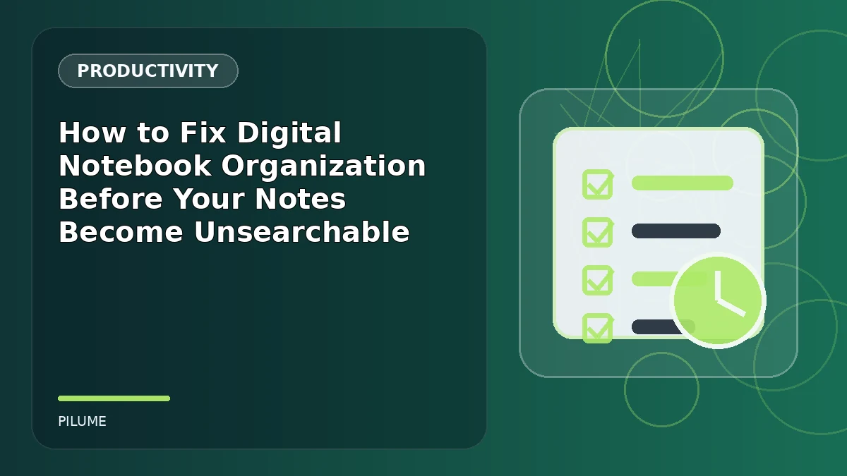 Topic-specific productivity illustration for How to Fix Digital Notebook Organization Before Your Notes Become Unsearchable