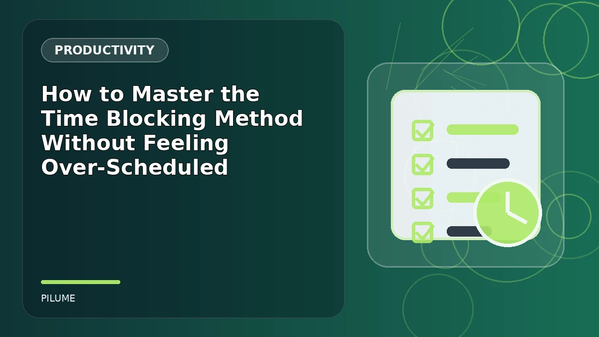 Topic-specific productivity illustration for How to Master the Time Blocking Method Without Feeling Over-Scheduled