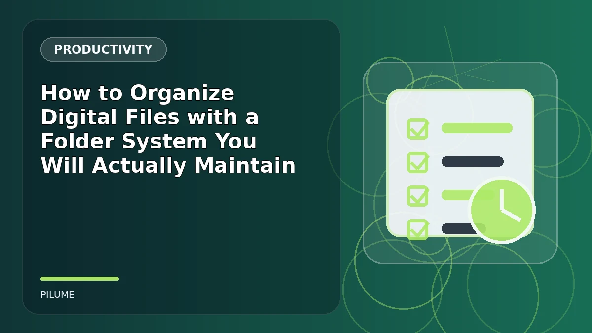Topic-specific productivity illustration for How to Organize Digital Files with a Folder System You Will Actually Maintain