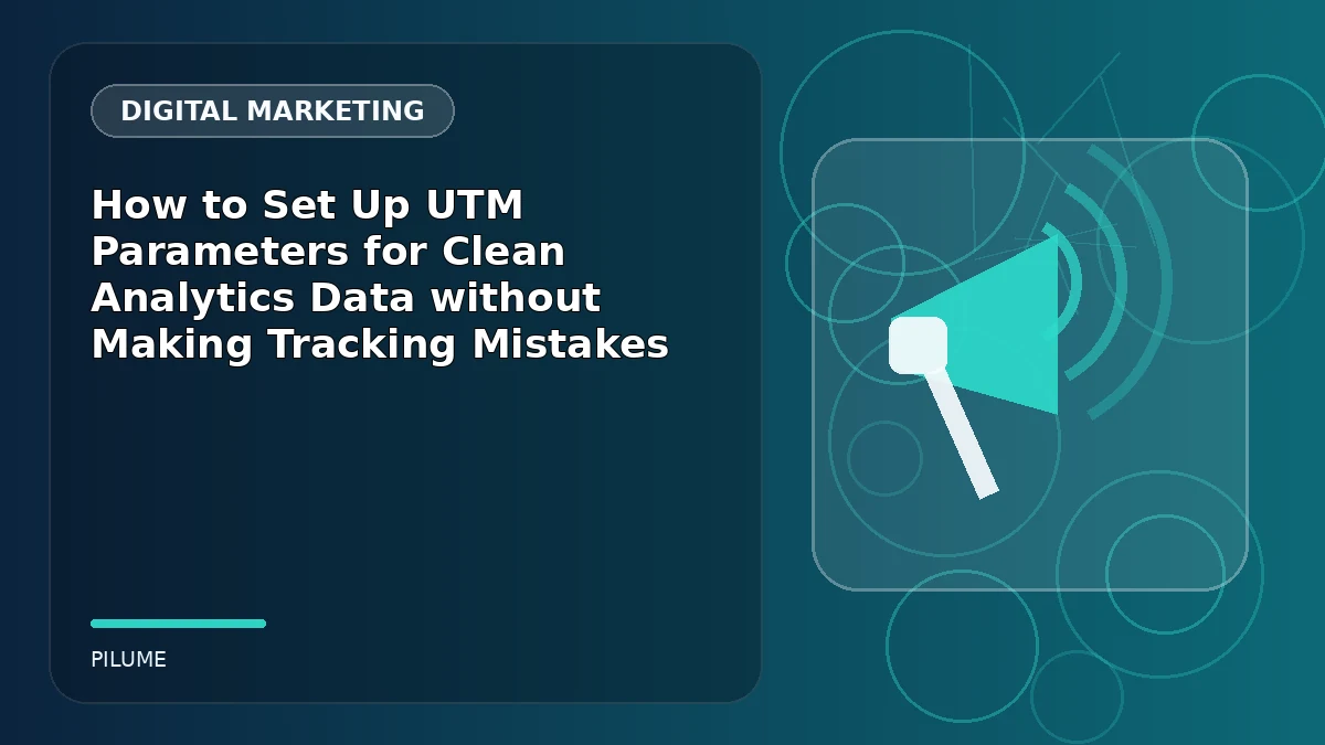 Topic-specific digital marketing illustration for How to Set Up UTM Parameters for Clean Analytics Data without Making Tracking Mistakes